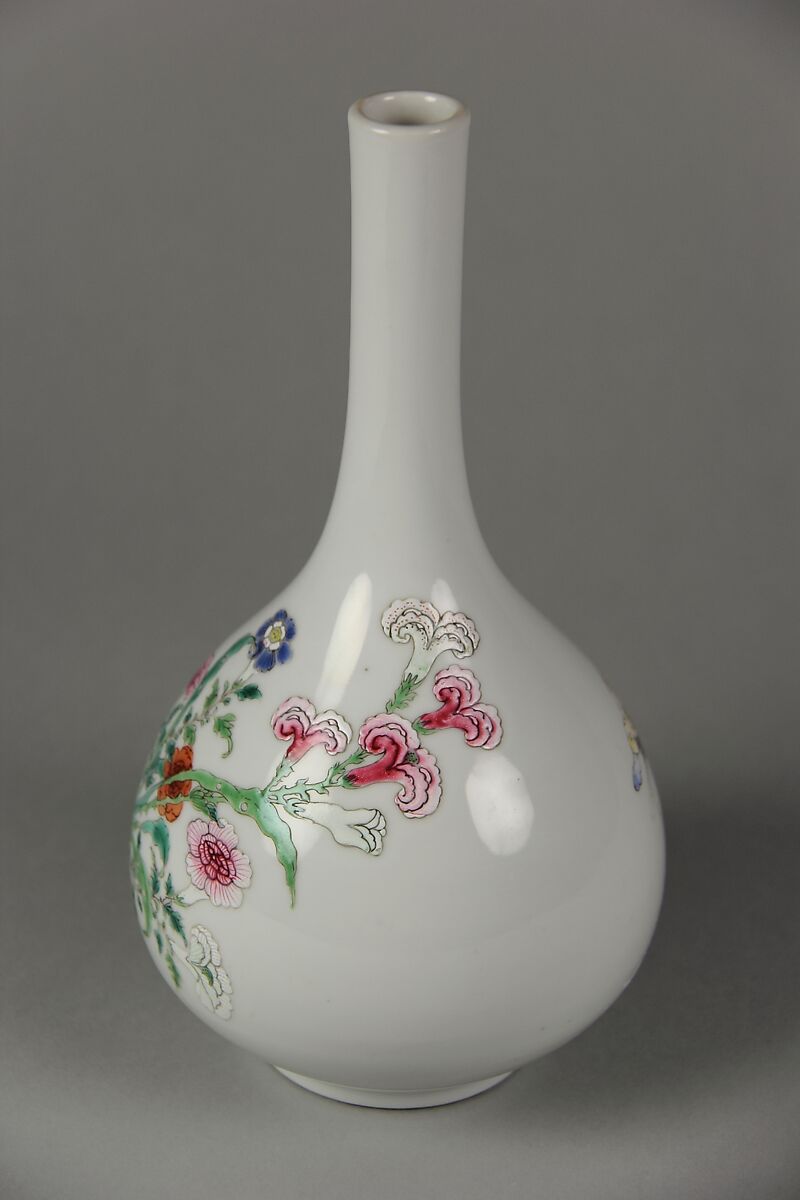 Vase with butterflies and flowers, Porcelain painted in overglaze polychrome enamels (Jingdezhen ware), China