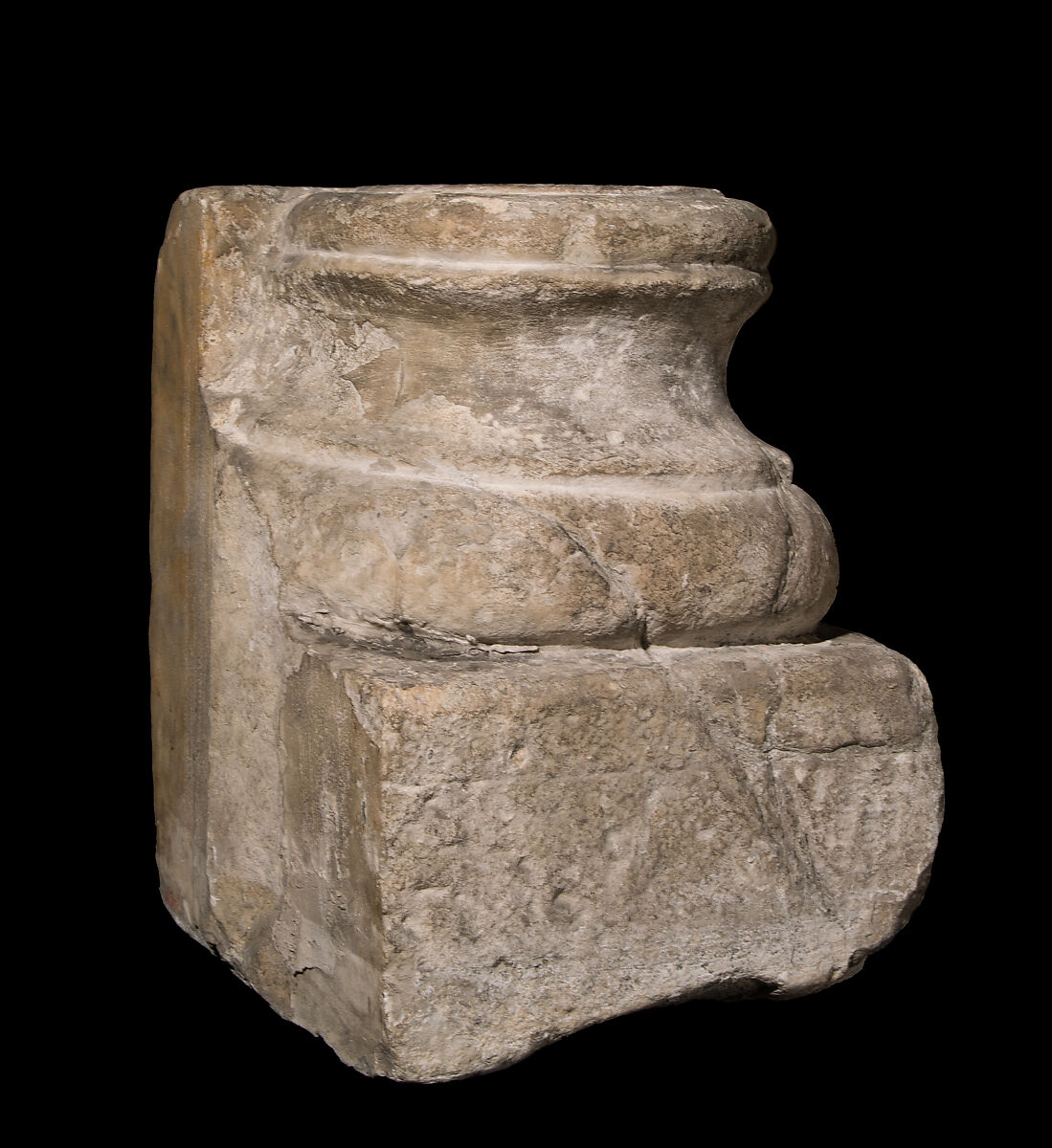 Engaged Column Base, Stone, Italian or French 