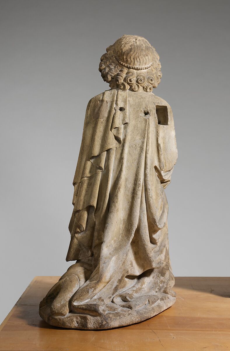 The Angel Gabriel from an Annunciation Group, Limestone with traces of paint, Austrian