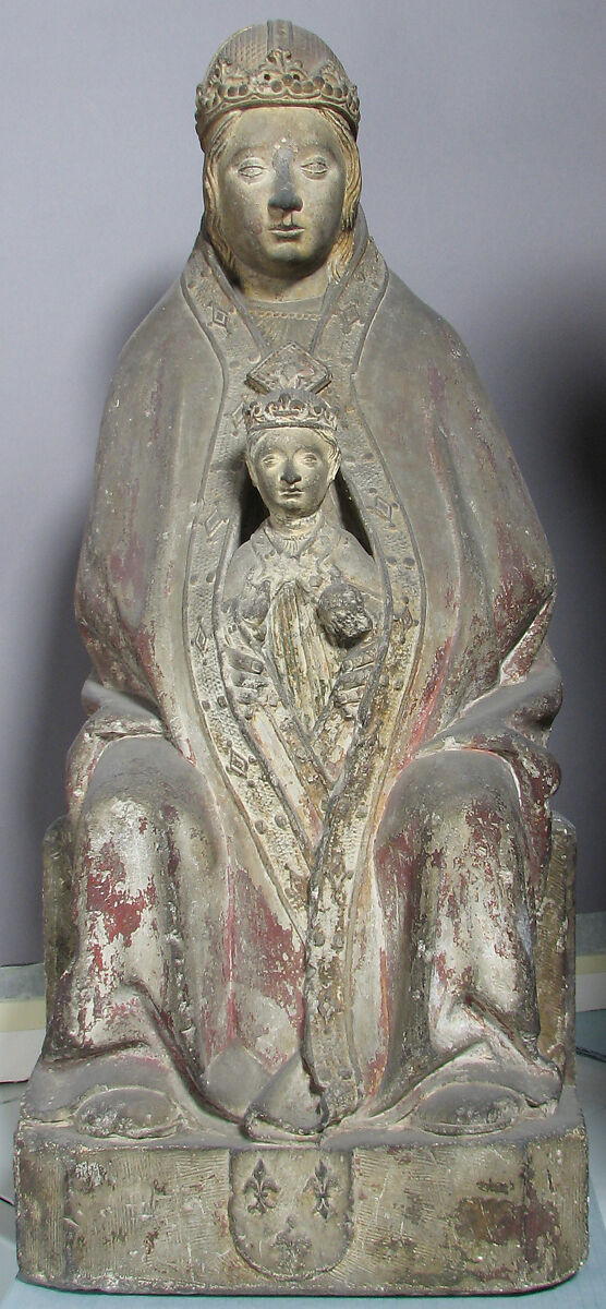 Virgin and Child, Stone, originally painted, French 