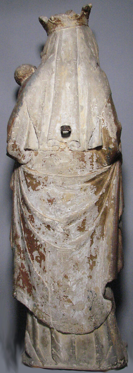 Virgin and Child, Stone, polychromed and gilded, French