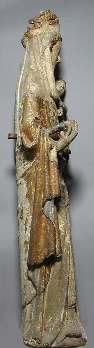 Virgin and Child, Stone, polychromed and gilded, French