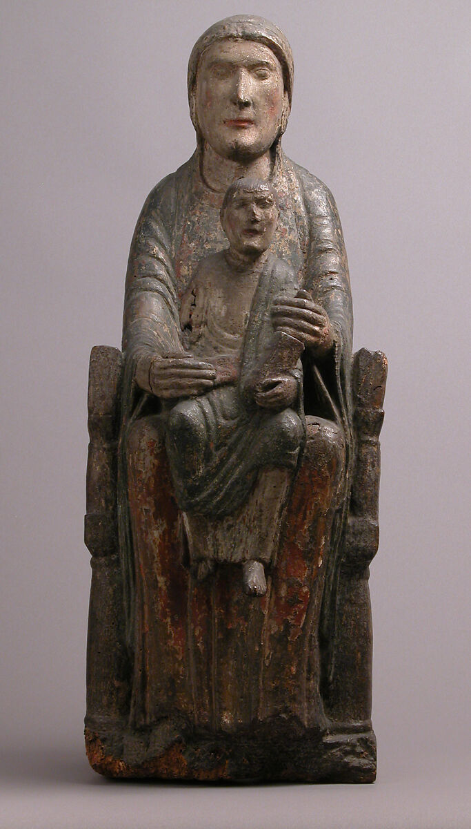 Virgin and Child, Oak, painted and gilded, French