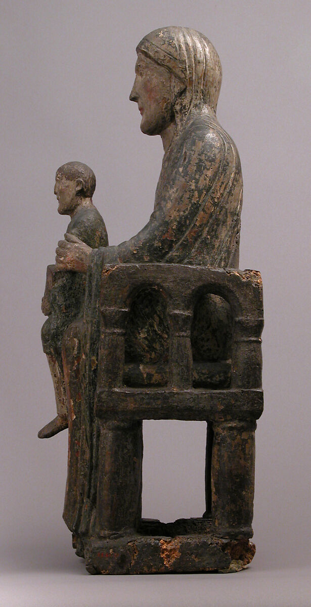 Virgin and Child, Oak, painted and gilded, French