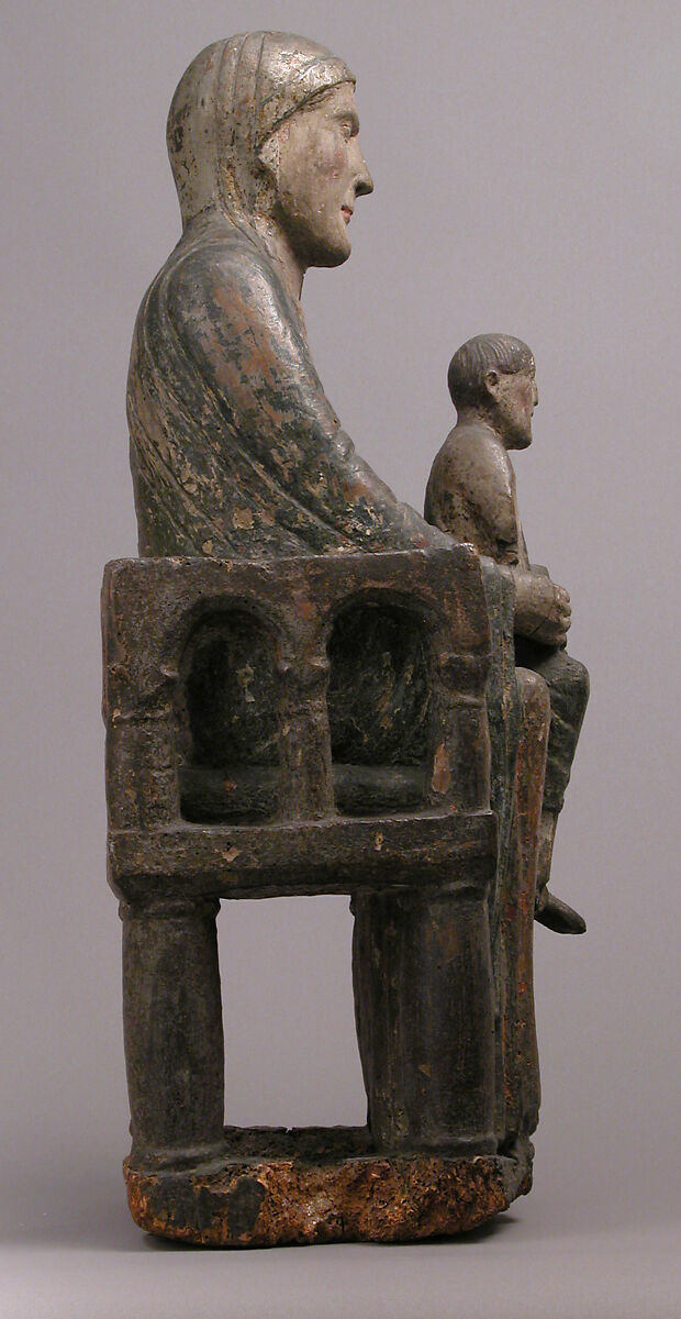 Virgin and Child, Oak, painted and gilded, French