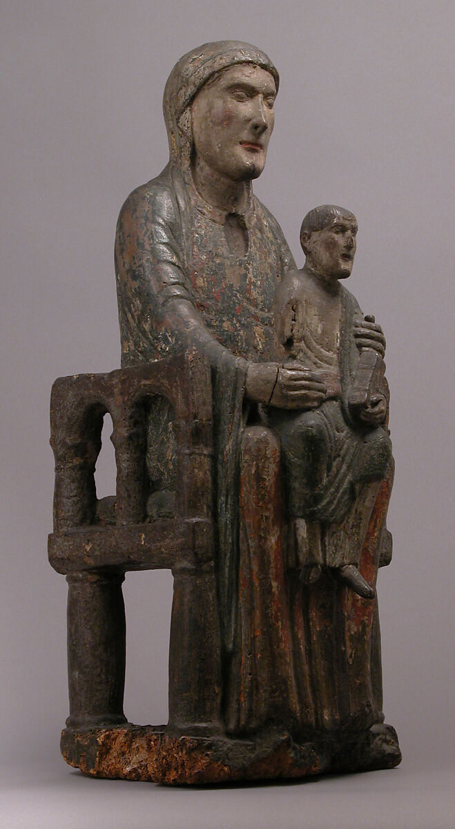 Virgin and Child, Oak, painted and gilded, French