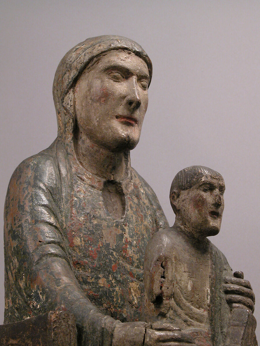 Virgin and Child, Oak, painted and gilded, French