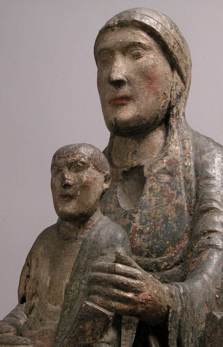 Virgin and Child, Oak, painted and gilded, French