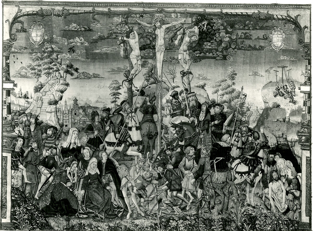 Scenes from the Passion of Christ, Wool warp;  wool, silk, and metallic wefts, South Netherlandish