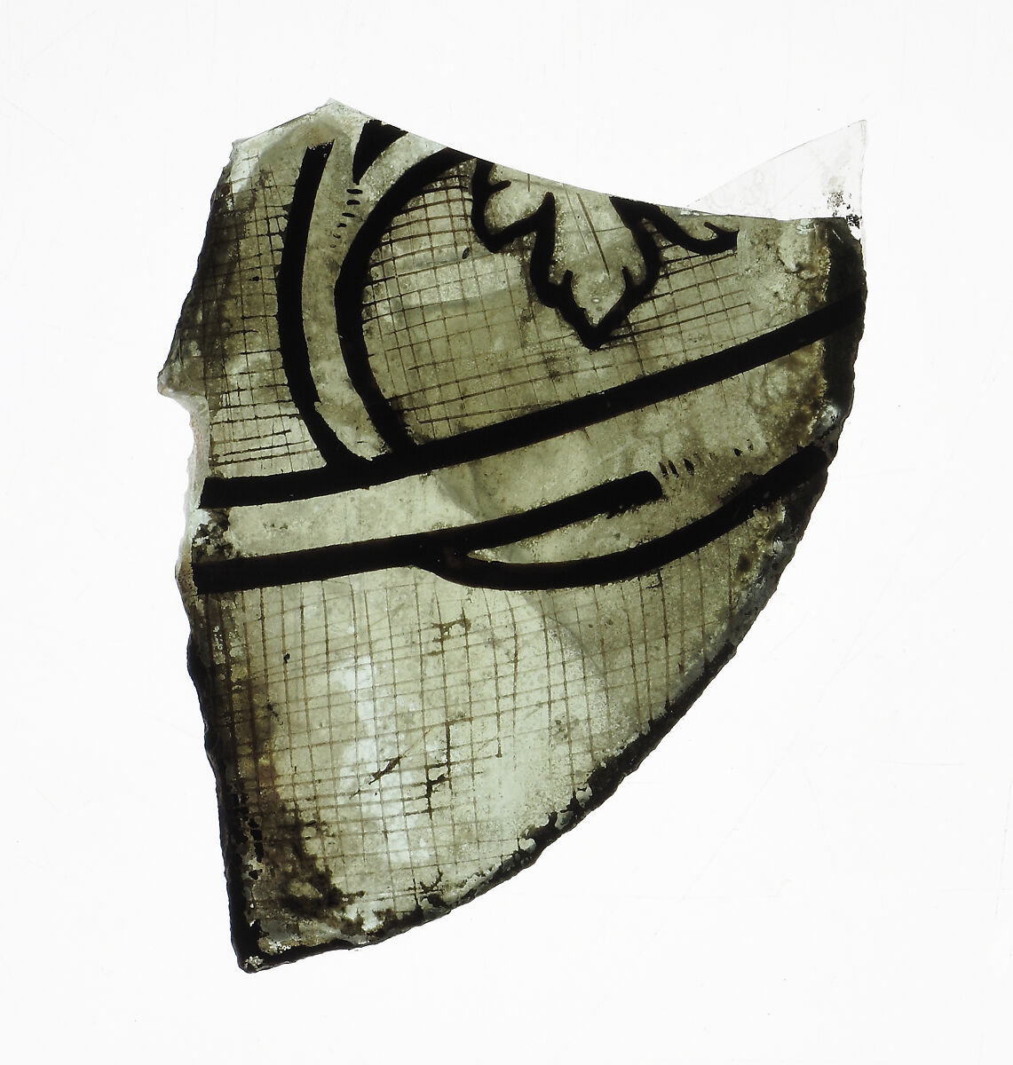 Glass Fragment, Colorless glass, French 