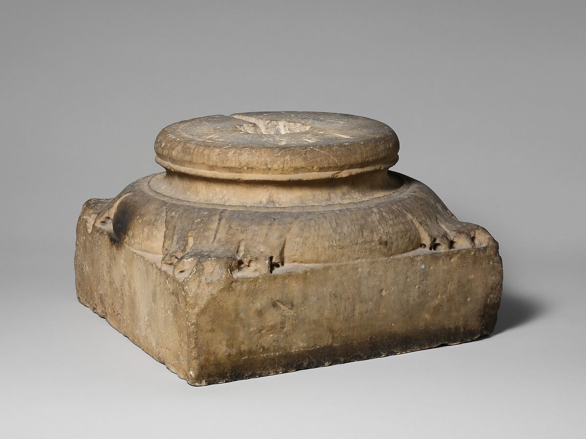 Column Base, Marble (Lunense marble from Carrara (Italy)), South Italian