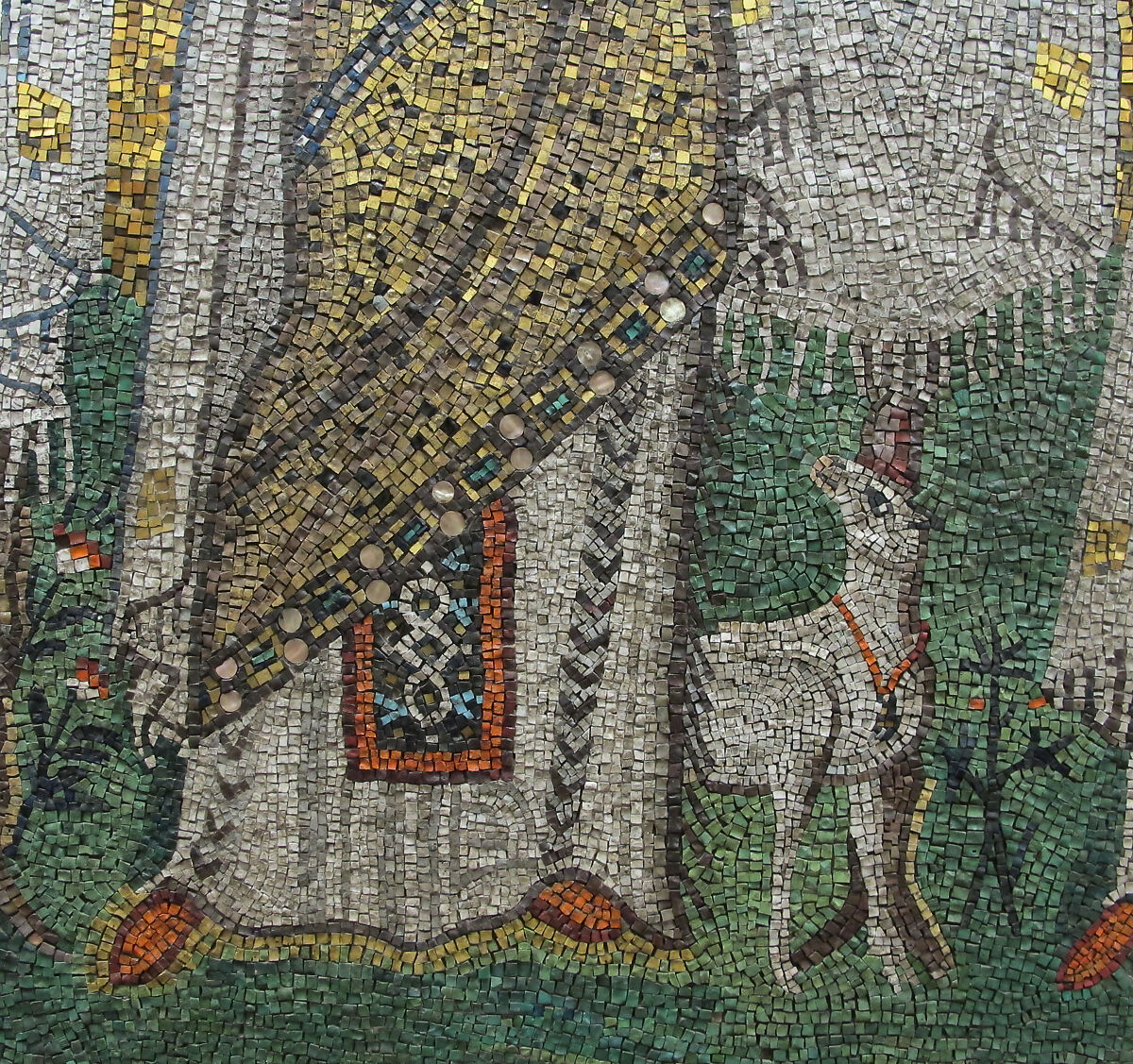 Saint Agnes, Tesserae, glass in wooden frame, Byzantine