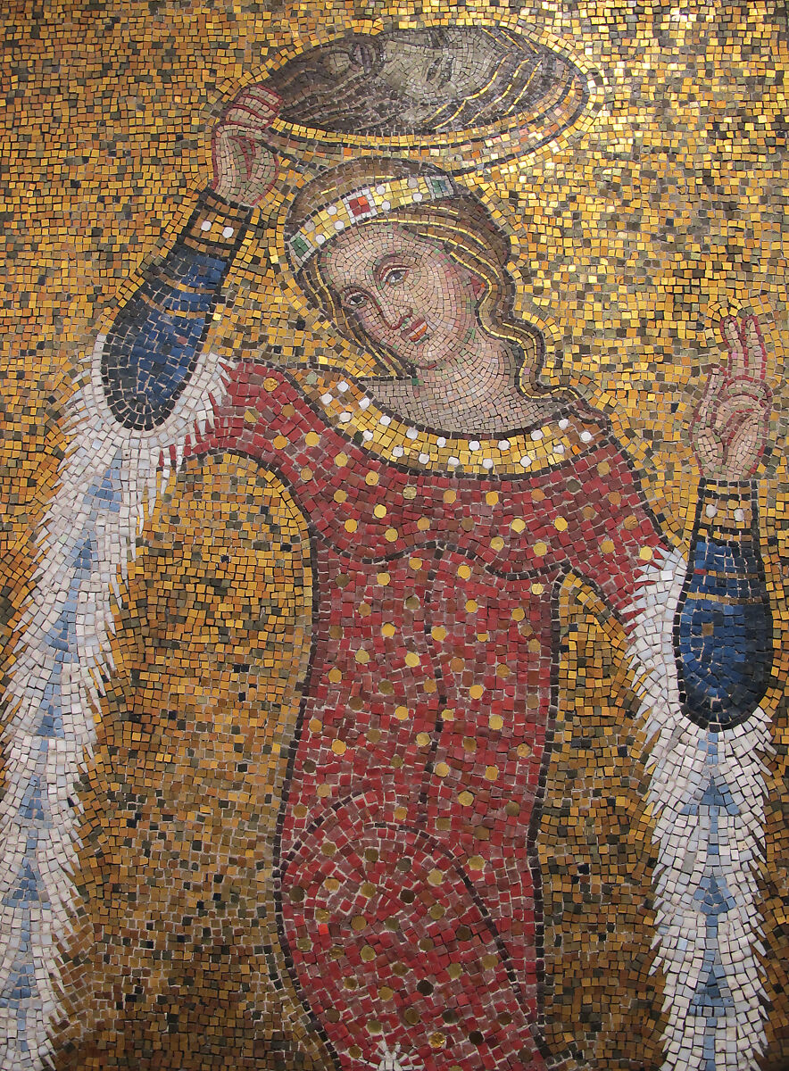 Salome, Tesserae, glass in wooden frame, Italian