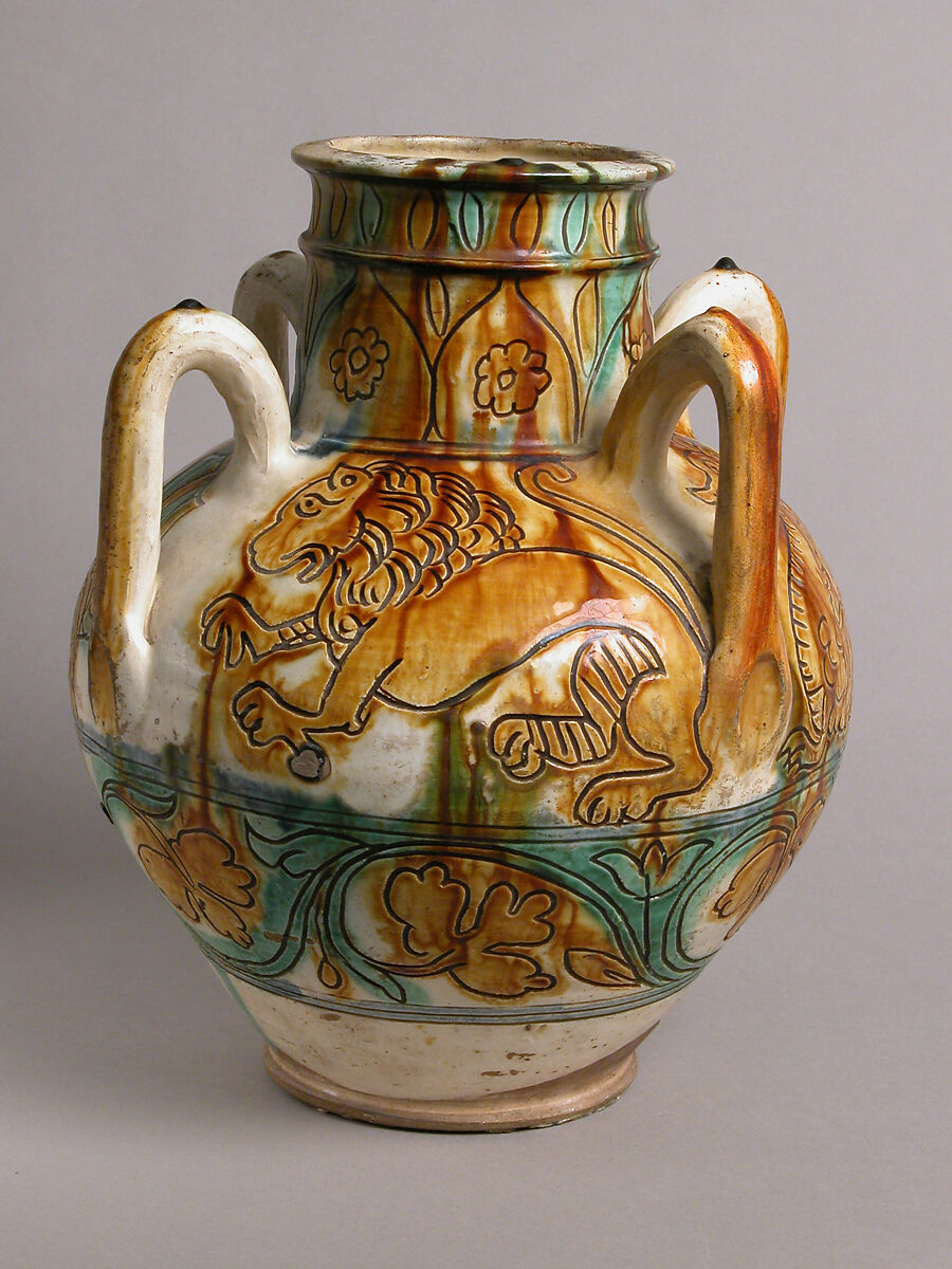 Vase, Earthenware, tin-glaze, Italian