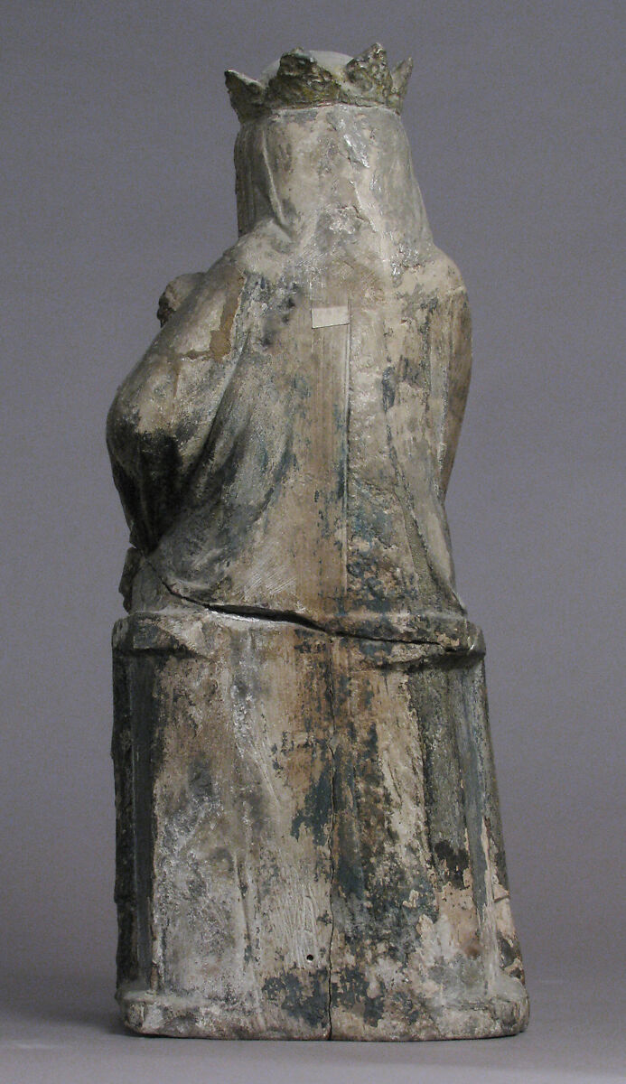 Seated Virgin and Child, Limestone, paint, French