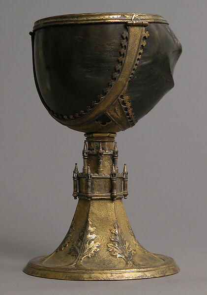 Chalice, Horn and gidled copper, European