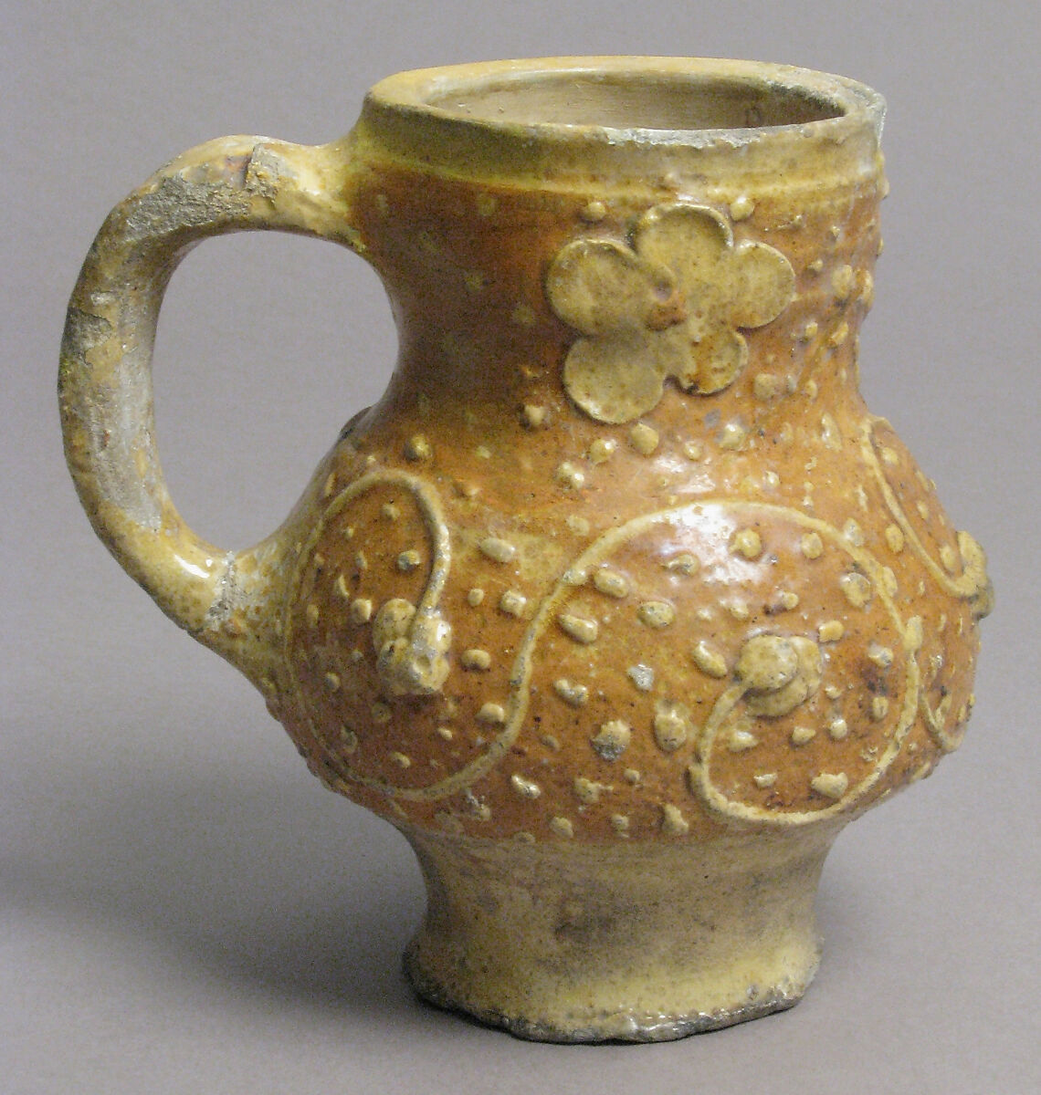 Jug, Glazed earthenware, German