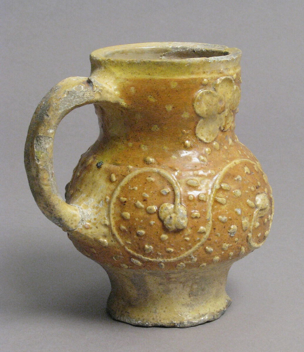 Jug, Glazed earthenware, German 