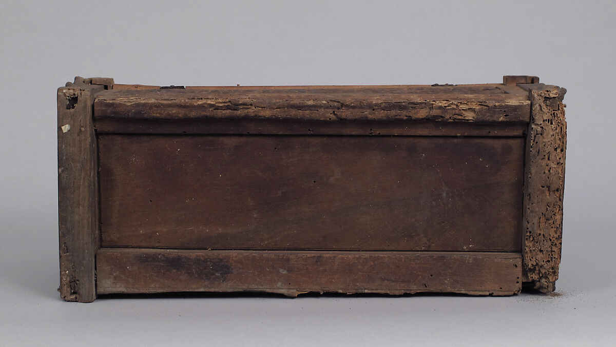 Coffret, Walnut, carved & lined with glass (some colored), Italian