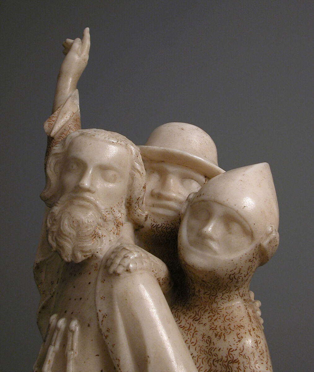 The Centurion and Two Soldiers, from a Crucifixion Group, Marble, gilding, Franco-Netherlandish
