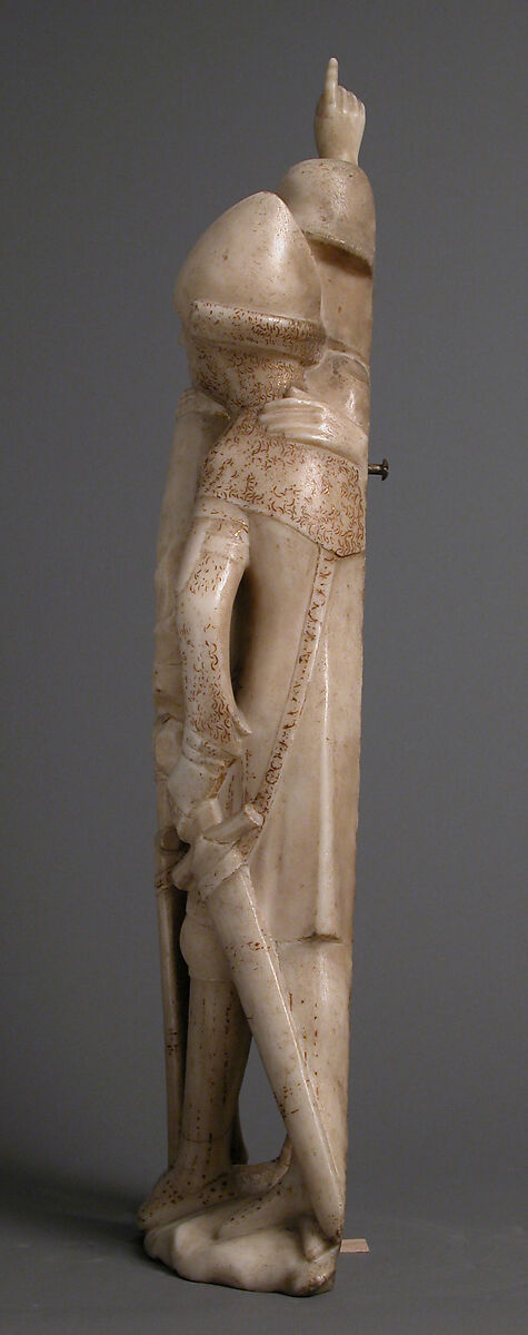 The Centurion and Two Soldiers, from a Crucifixion Group, Marble, gilding, Franco-Netherlandish