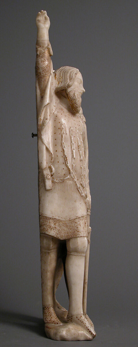 The Centurion and Two Soldiers, from a Crucifixion Group, Marble, gilding, Franco-Netherlandish