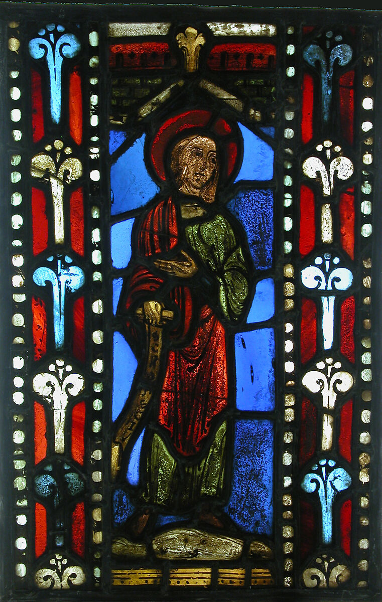 Prophet from a Jesse Tree, Glass, pot-metal and painted, French 