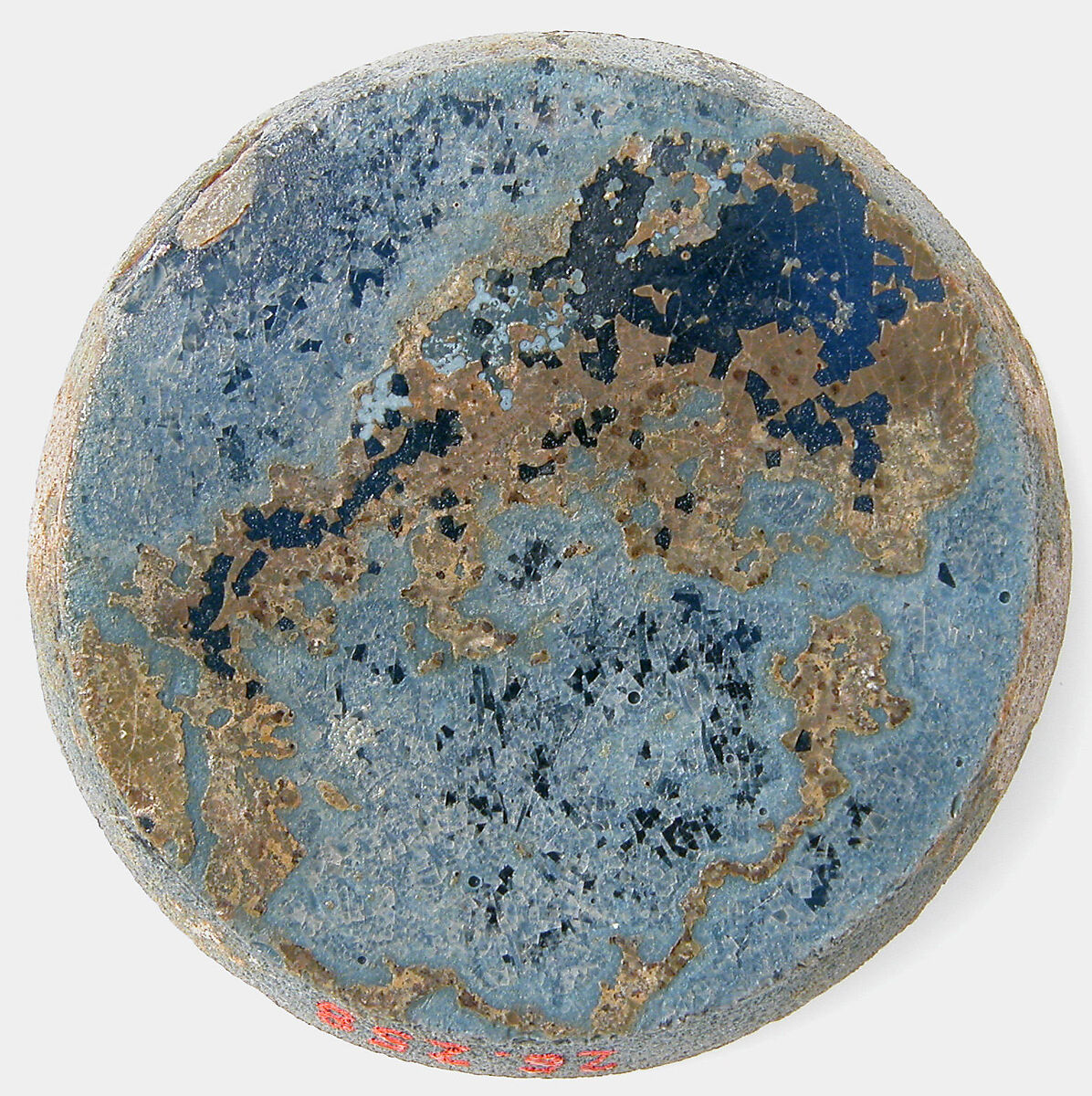 Medallion with a Portrait of Gennadios, Glass, gold leaf, polychromy, Roman