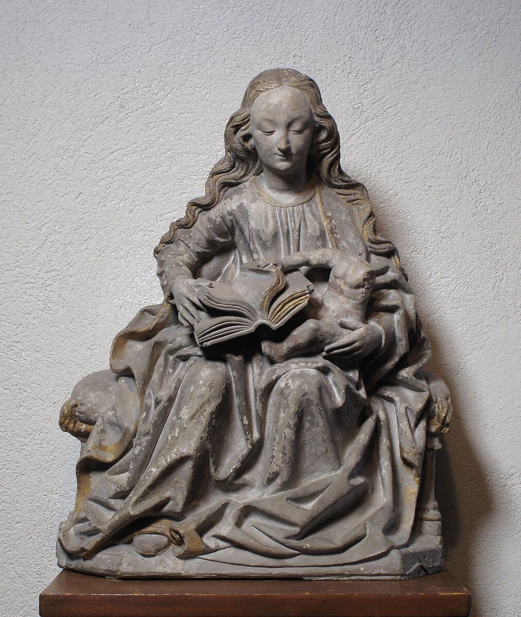 Virgin and Child, Limestone, traces of polychromy and gilt, French 