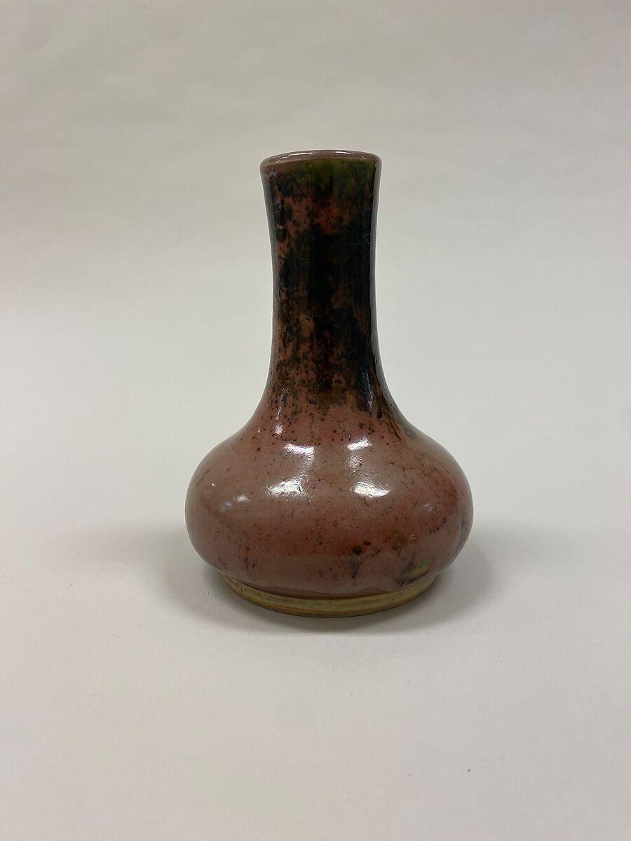 Vase, Porcelain with mottled brown glaze (Jingdezhen ware), China 