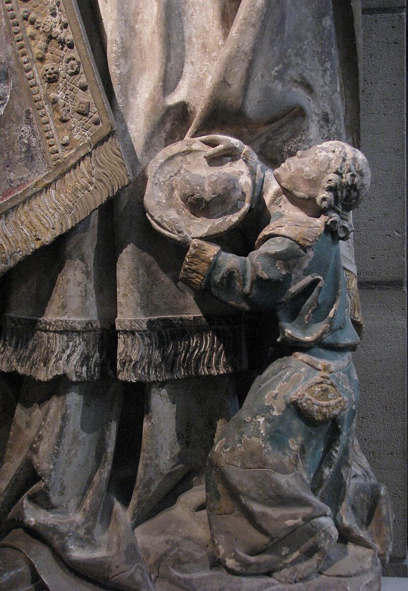 Saint Augustine, Limestone with paint and gilding, French