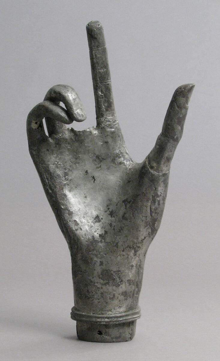Reliquary, Hand from, Copper, silver-plated, French 