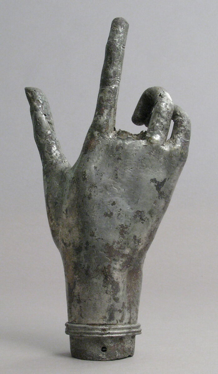 Reliquary, Hand from, Copper, silver-plated, French