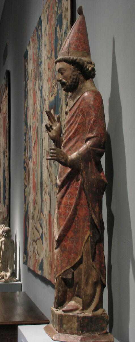 Saint Peter as the First Pope, Pine partially covered with canvas, gesso, and paint, Catalan