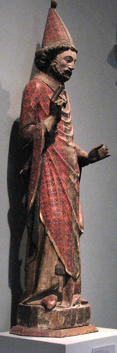 Saint Peter as the First Pope, Pine partially covered with canvas, gesso, and paint, Catalan