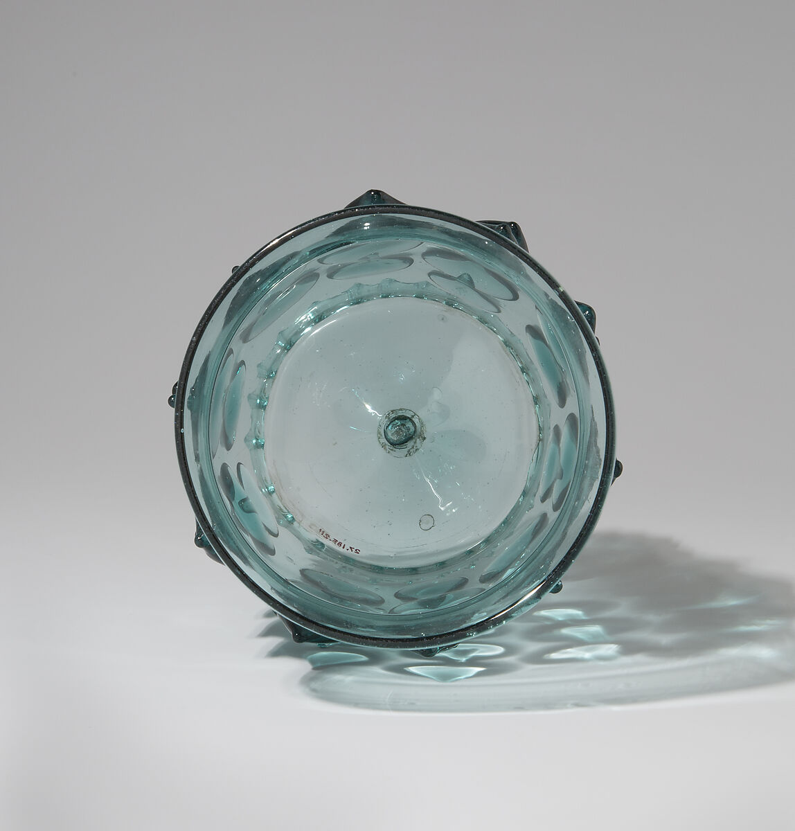 Beaker (Krautstrunk), Free-blown glass with applied decoration, German