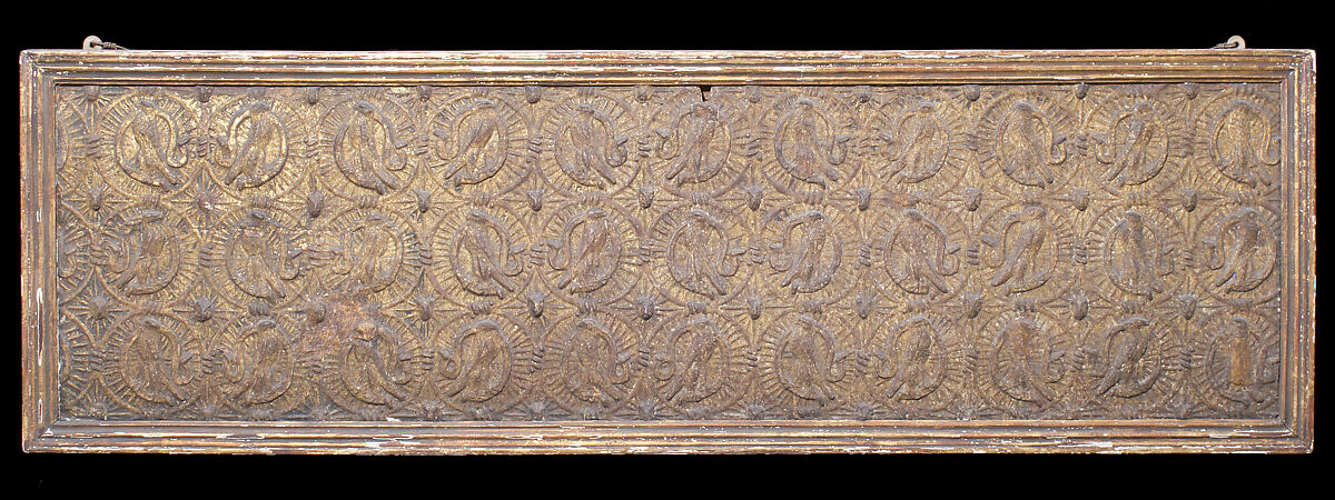 Cassone Front, Wood, gilt stucco, Italian 