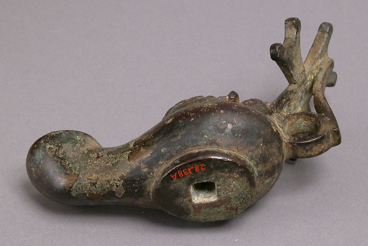 Standing Lamp with a Cross on a Pricket Stand, Copper alloy, Byzantine