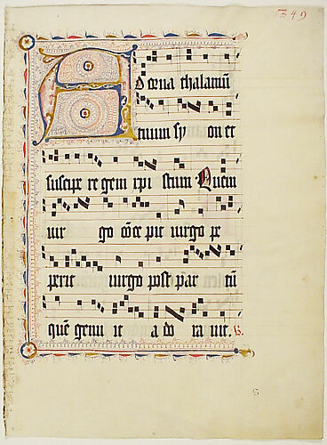 Manuscript Leaf with Initial A, from an Antiphonary
