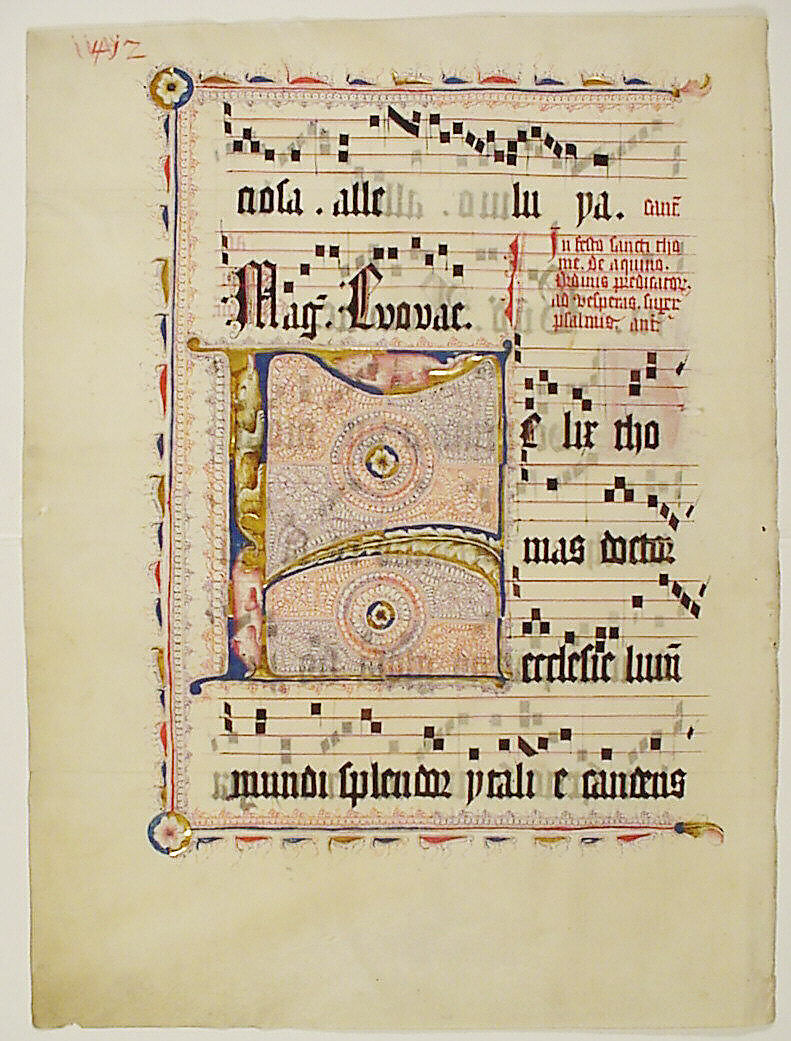 Manuscript Leaf, from an Antiphonary, Tempera, ink, and metal leaf on parchment, German