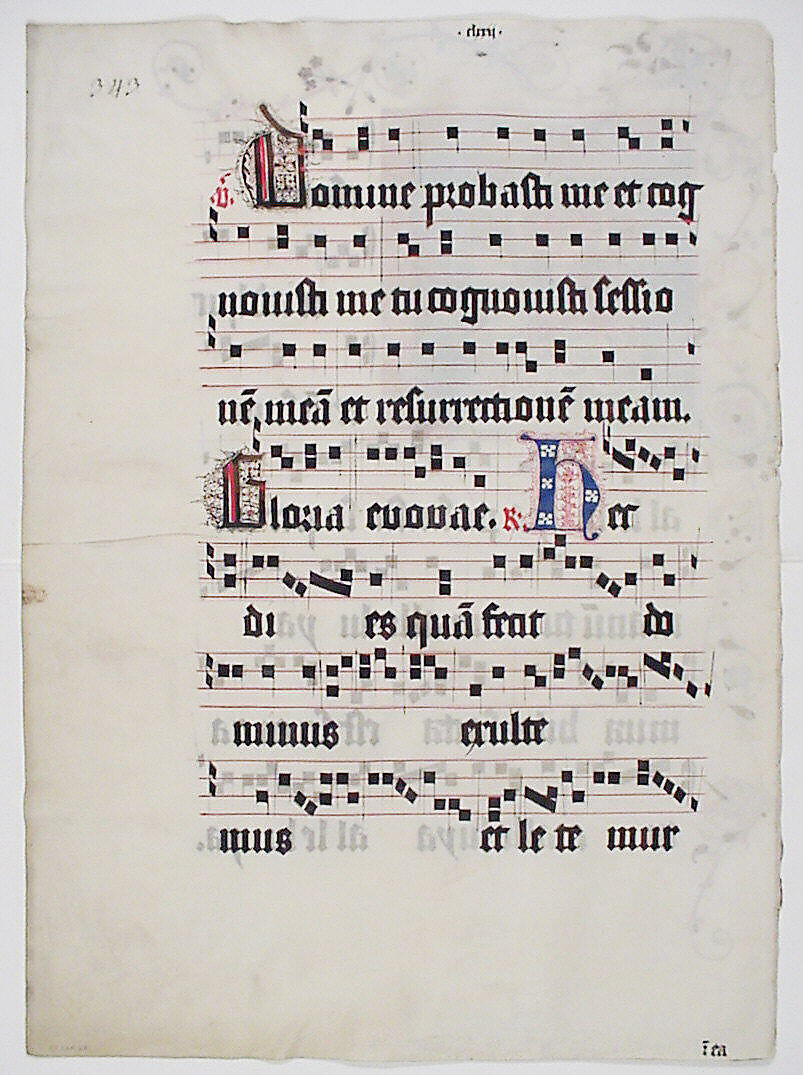 Manuscript Leaf with Initial R, from a Gradual, Tempera, ink, and metal leaf on parchment, German