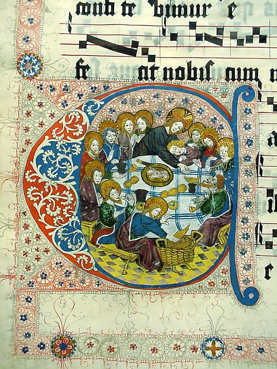 Manuscript Leaf with Initial C, from a Gradual, Tempera, ink, and metal leaf on parchment, German