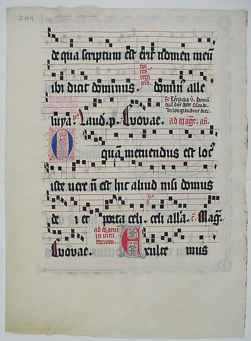 Manuscript Leaf with Initial S, from an Antiphonary, Tempera, ink, and metal leaf on parchment, German