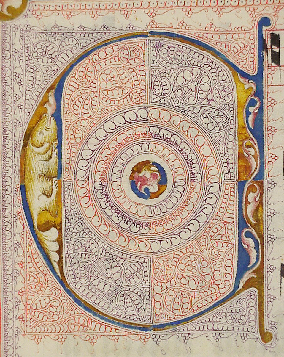 Manuscript Leaf with Initial C, from an Antiphonary, Tempera, ink, and metal leaf on parchment, German
