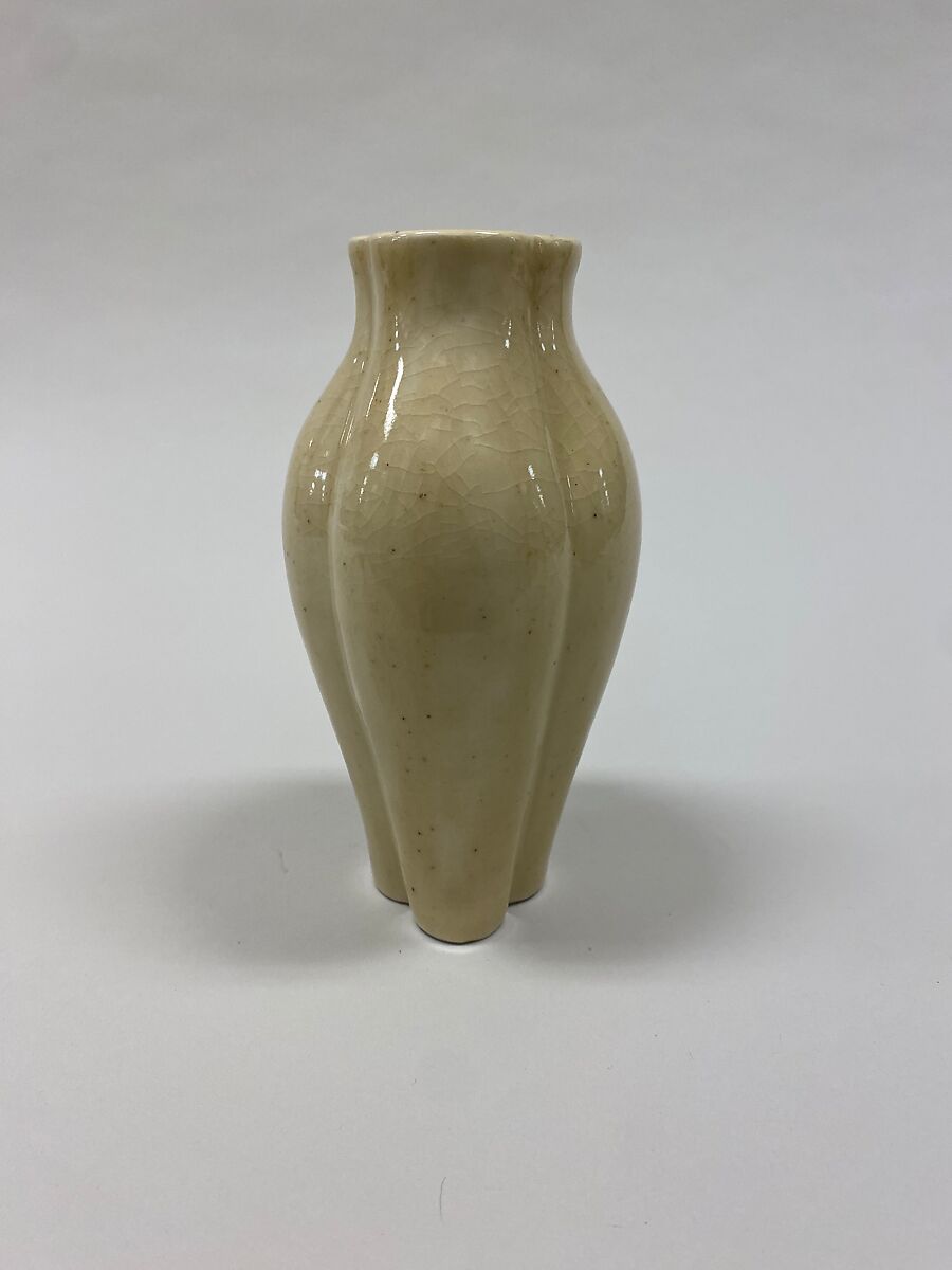 Vase, Porcelain with light yellow glaze (Jingdezhen ware), China