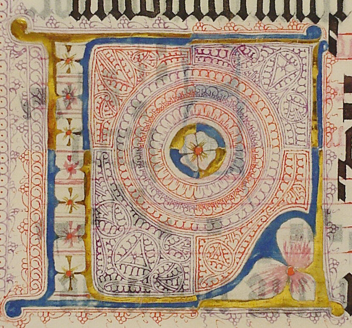 Manuscript Leaf with Initial L, from an Antiphonary, Tempera, ink, and metal leaf on parchment, German
