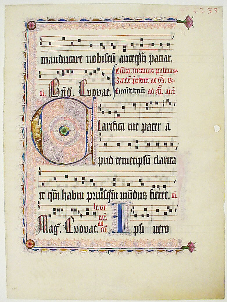 Manuscript Leaf with Initial C, from an Antiphonary, Tempera, ink, and metal leaf on parchment, German 