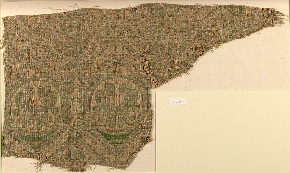 Textile with Beast and Geometric Designs, Silk, hemp, and tin, gilt, German (?) 