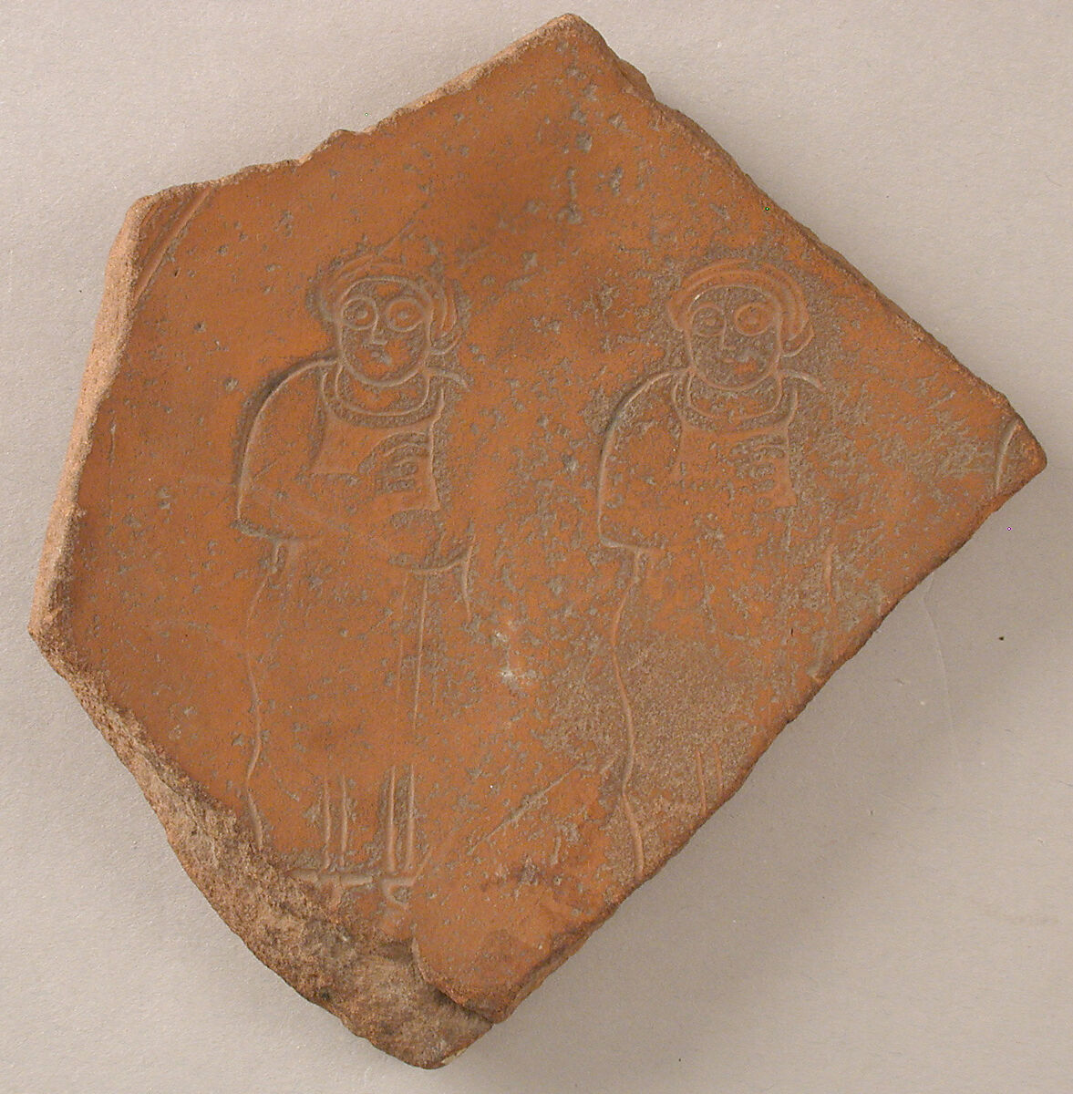 Fragment, Earthenware, stamped, Byzantine 