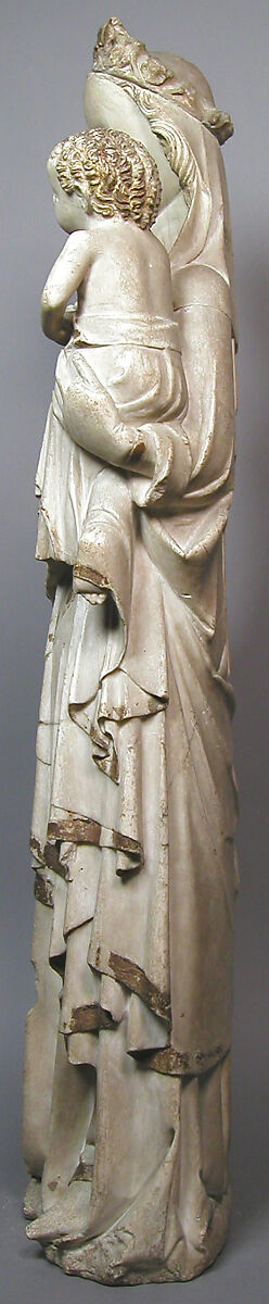 Virgin and Child, Marble with gilding, French